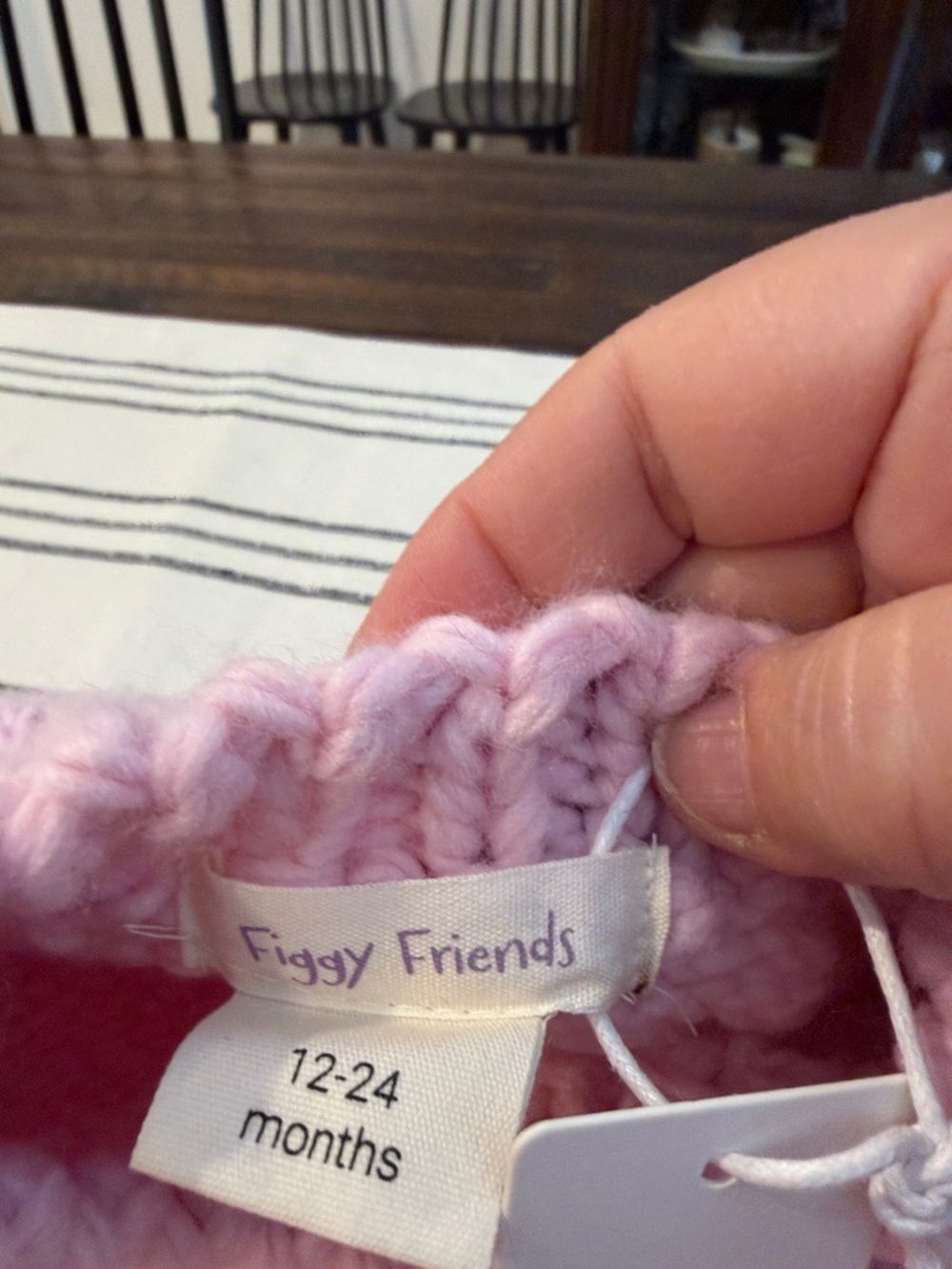 Figgy FRIENDS Pink Knit Sweater with White and Yellow Flower - Picture 2 of 4